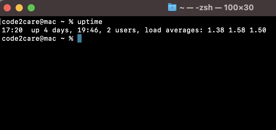 8. macOS Terminal uptime command
